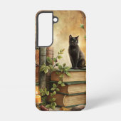 Coque Samsung Galaxy Bibliothèque de chat noir enchantée (Verso)