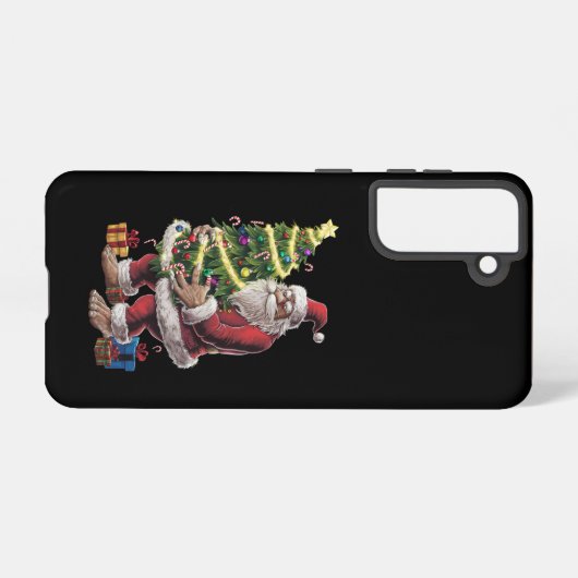 Coque Samsung Galaxy Bigfoot Noël Arbre Lumières Noël Sasquatatch Amour (Verso Horizontal)