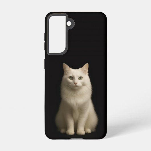 Coque Samsung Galaxy Black 4 Luxe Galaxy S21 Case, Turkish Angora Cat (Verso)