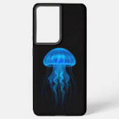 Coque Samsung Galaxy Black 4 Luxe Galaxy S21 Plus, Blue Jellyfish (Verso)
