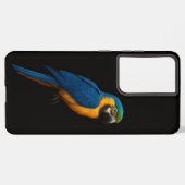 Coque Samsung Galaxy Black 4 Luxe Galaxy S21 Plus, Blue Yellow Macaw (Verso Horizontal)