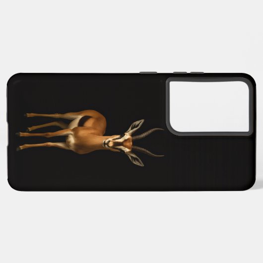 Coque Samsung Galaxy Black 4 Luxe Galaxy S21 Plus, Elegant Gazella (Verso Horizontal)