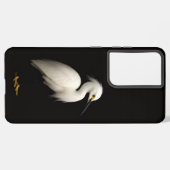Coque Samsung Galaxy Black 4 Luxe Galaxy S21 Plus, Elegant Snowy Egret (Verso Horizontal)