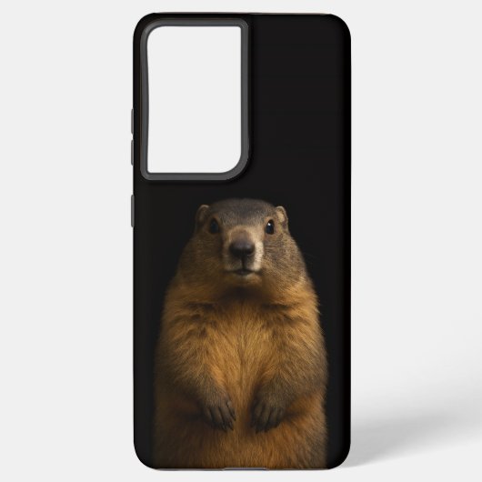 Coque Samsung Galaxy Black 4 Luxe Galaxy S21 Plus, Fluffy Marmot (Verso)