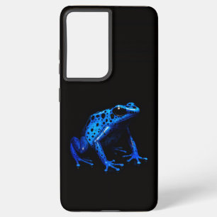 Coque Samsung Galaxy Black 4 Luxe Galaxy S21 Plus, grenouille bleue éle