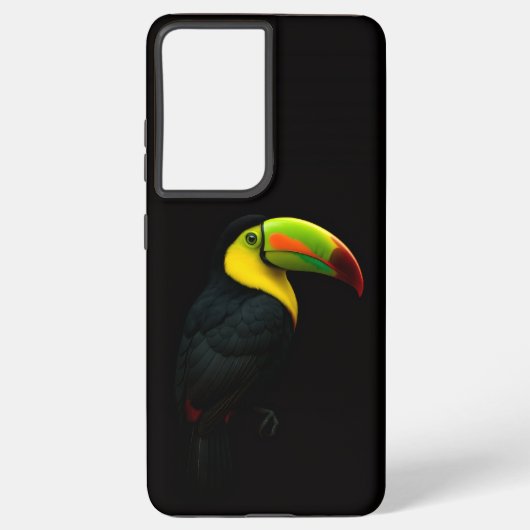 Coque Samsung Galaxy Black 4 Luxe Galaxy S21 Plus, Keel Billed Tucan (Verso)