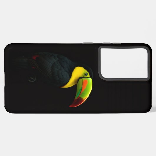 Coque Samsung Galaxy Black 4 Luxe Galaxy S21 Plus, Keel Billed Tucan (Verso Horizontal)