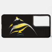 Coque Samsung Galaxy Black 4 Luxe Galaxy S21 Plus, Moorish Idol Fish (Verso Horizontal)