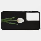 Coque Samsung Galaxy Black 4 Luxe Galaxy S21 Plus, Pearl White Tulip (Verso Horizontal)