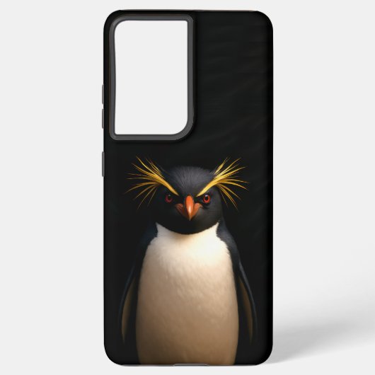 Coque Samsung Galaxy Black 4 Luxe Galaxy S21 Plus, Rockhopper Penguin (Verso)