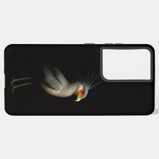 Coque Samsung Galaxy Black 4 Luxe Galaxy S21 Plus, Secretarybird (Verso Horizontal)