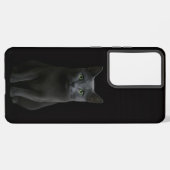 Coque Samsung Galaxy Black 4 Luxe Galaxy S21 Ultra, Russian Blue Cat (Côté gauche)