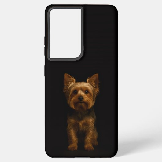 Coque Samsung Galaxy Black 4 Luxe Galaxy S21 Ultra, Yorkshire Terrier (Verso)