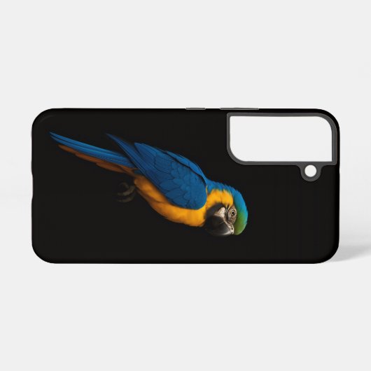 Coque Samsung Galaxy Black 4 Luxe Galaxy S22 Case, Blue Yellow Macaw (Verso Horizontal)