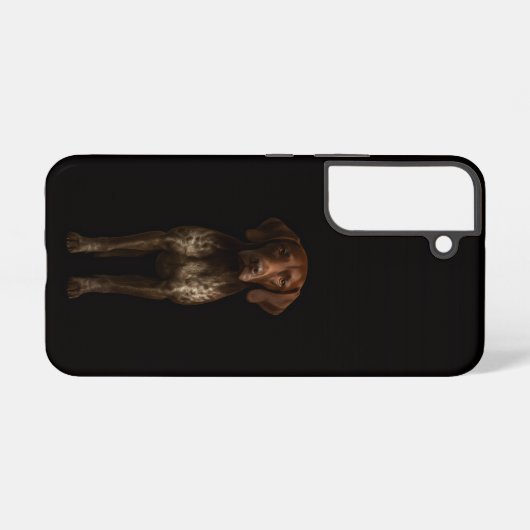 Coque Samsung Galaxy Black 4 Luxe Galaxy S22 Case, German Pointer Dog (Verso Horizontal)