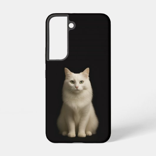 Coque Samsung Galaxy Black 4 Luxe Galaxy S22 Case, Turkish Angora Cat (Verso)