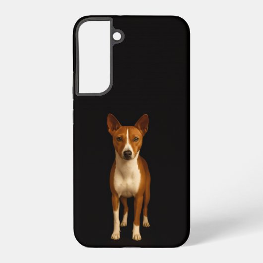Coque Samsung Galaxy Black 4 Luxe Galaxy S22 Plus, Classy Basenji Dog (Verso)