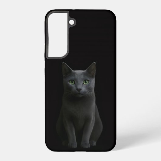 Coque Samsung Galaxy Black 4 Luxe Galaxy S22 Plus, Russian Blue Cat (Verso)