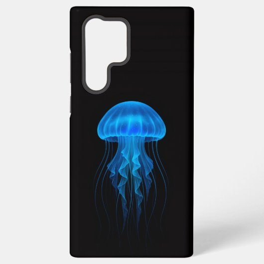 Coque Samsung Galaxy Black 4 Luxe Galaxy S22 Ultra, Blue Jellyfish (Verso)