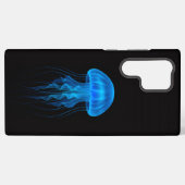 Coque Samsung Galaxy Black 4 Luxe Galaxy S22 Ultra, Blue Jellyfish (Verso Horizontal)