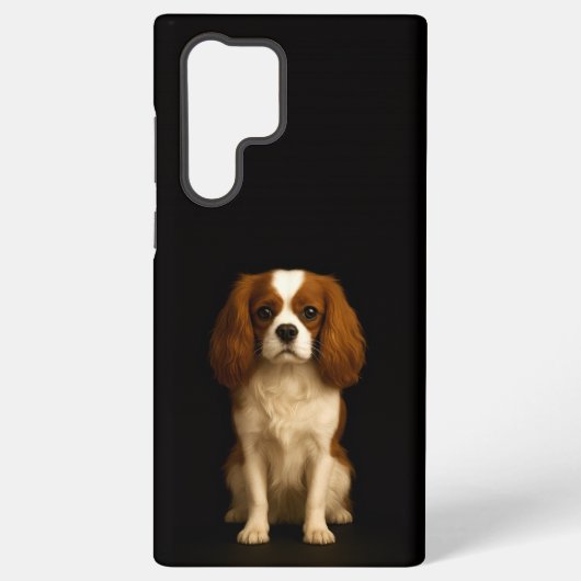 Coque Samsung Galaxy Black 4 Luxe Galaxy S22 Ultra, Cavalier Spaniel (Verso)