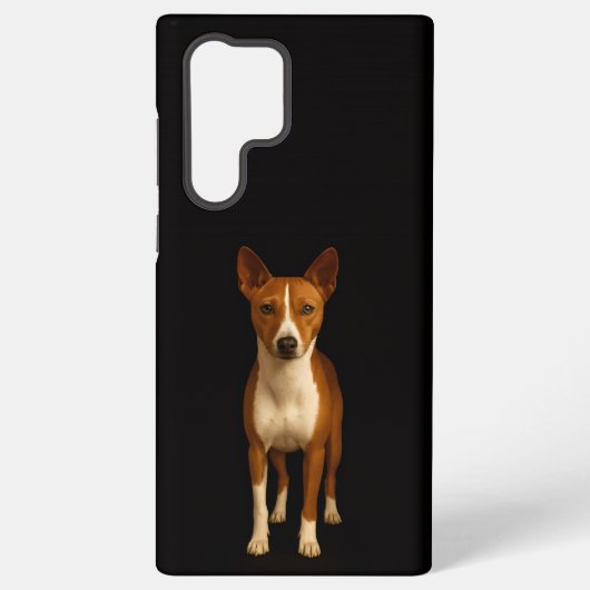 Coque Samsung Galaxy Black 4 Luxe Galaxy S22 Ultra, Classy Basenji Dog (Verso)