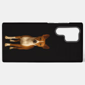 Coque Samsung Galaxy Black 4 Luxe Galaxy S22 Ultra, Classy Basenji Dog (Verso Horizontal)