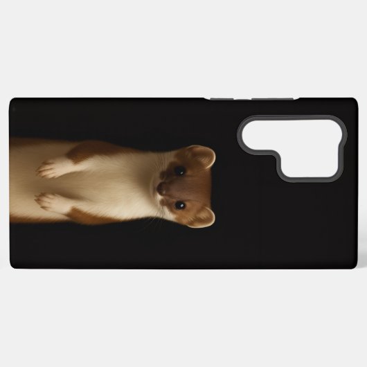 Coque Samsung Galaxy Black 4 Luxe Galaxy S22 Ultra, Elegant Weasel (Verso Horizontal)