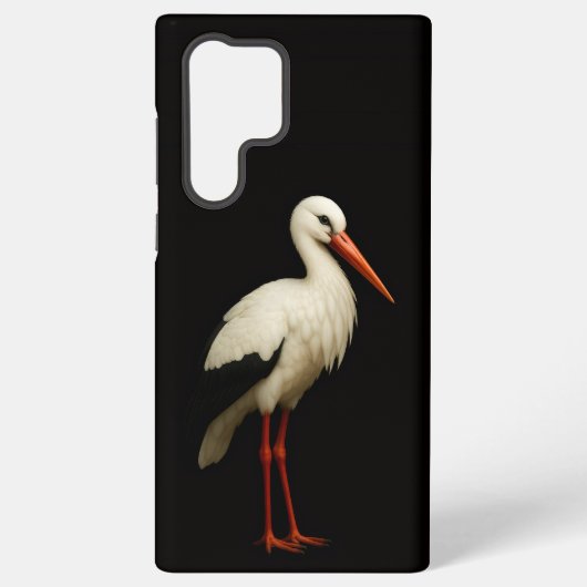 Coque Samsung Galaxy Black 4 Luxe Galaxy S22 Ultra, Graceful Stork (Verso)