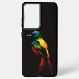 Coque Samsung Galaxy Black 4 Luxe Samsung Galaxy S21 Plus, Rainbow Bird