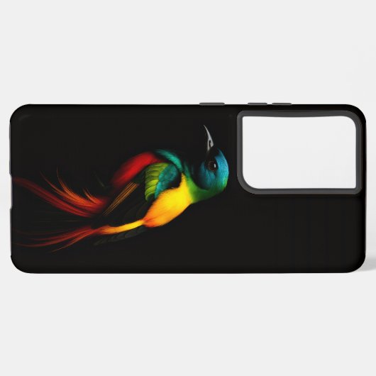 Coque Samsung Galaxy Black 4 Luxe Samsung Galaxy S21 Plus, Rainbow Bird (Verso Horizontal)