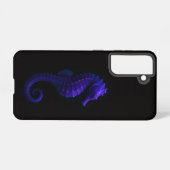 Coque Samsung Galaxy Black 4 Luxe Samsung Galaxy S21, Violet Seahorse (Verso Horizontal)