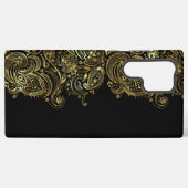 Coque Samsung Galaxy Black & Gold Floral Paisley dentelle (Verso Horizontal)