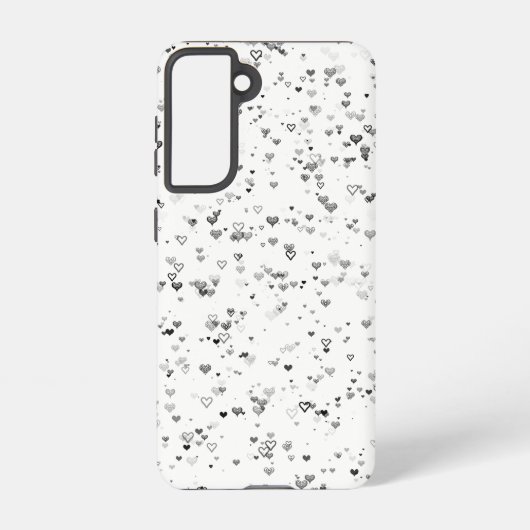 Coque Samsung Galaxy Black & Grey Hearts Phone Case (Verso)