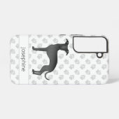 Coque Samsung Galaxy Black Italian Greyhound mignon Dessin Dessin Chien (Verso Horizontal)