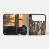 Coque Samsung Galaxy Black Lab Chasse au canard Camo de marais en plein (Verso Horizontal)