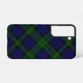 Coque Samsung Galaxy Black Watch Tartan bleu vert Plaid (Verso Horizontal)