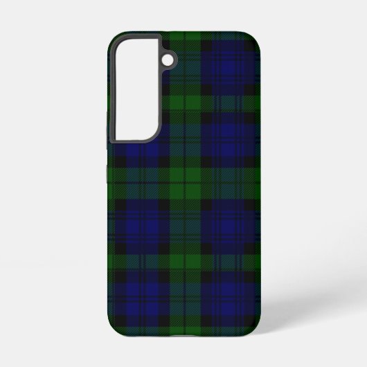 Coque Samsung Galaxy Black Watch Tartan bleu vert Plaid (Verso)
