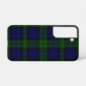 Coque Samsung Galaxy Black Watch Tartan bleu vert Plaid (Verso Horizontal)