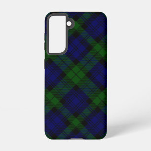 Coque Samsung Galaxy Black Watch Tartan bleu vert Plaid