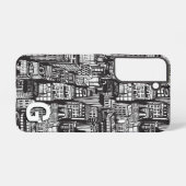 Coque Samsung Galaxy Black & White Downtown City, gratte-ciel, Monogram (Verso Horizontal)