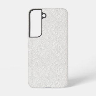 Coque Samsung Galaxy Blanc sur motif floral blanc