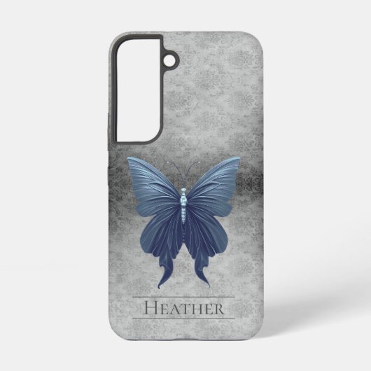 Coque Samsung Galaxy Bleu bijoux papillon Damas (Verso)
