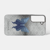 Coque Samsung Galaxy Bleu bijoux papillon Damas (Verso Horizontal)