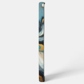 Coque Samsung Galaxy Bleu, Bleu clair, Peinture or pour perles (Côté gauche)