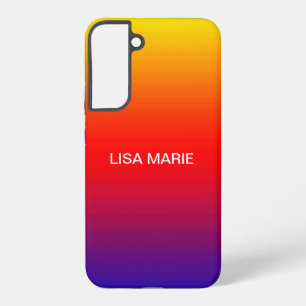 Coque Samsung Galaxy Bleu Bleu Jaune Orange Rouge Bleu Ajouter Nom