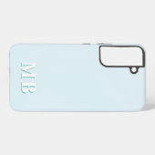 Coque Samsung Galaxy Bleu et Turquoise | Monogramme initial moderne min (Verso Horizontal)