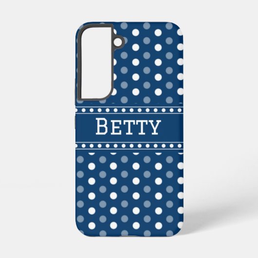 Coque Samsung Galaxy Bleu Royal à pois (Verso)