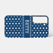 Coque Samsung Galaxy Bleu Royal à pois (Verso Horizontal)