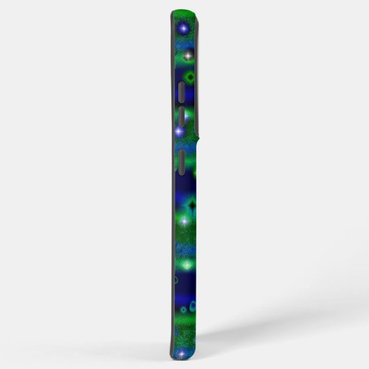 Coque Samsung Galaxy Bleu vert rayures avec étoiles et Raindrops (Côté droit)